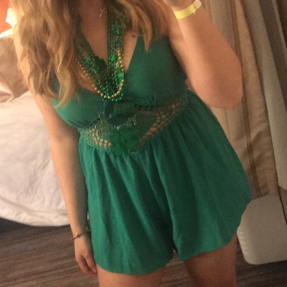 Kelly Green Romper